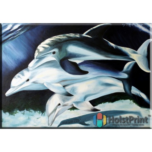 Картина дельфины, , 168.00 грн., JVV777040, , Картины Животных (Репродукции картин)